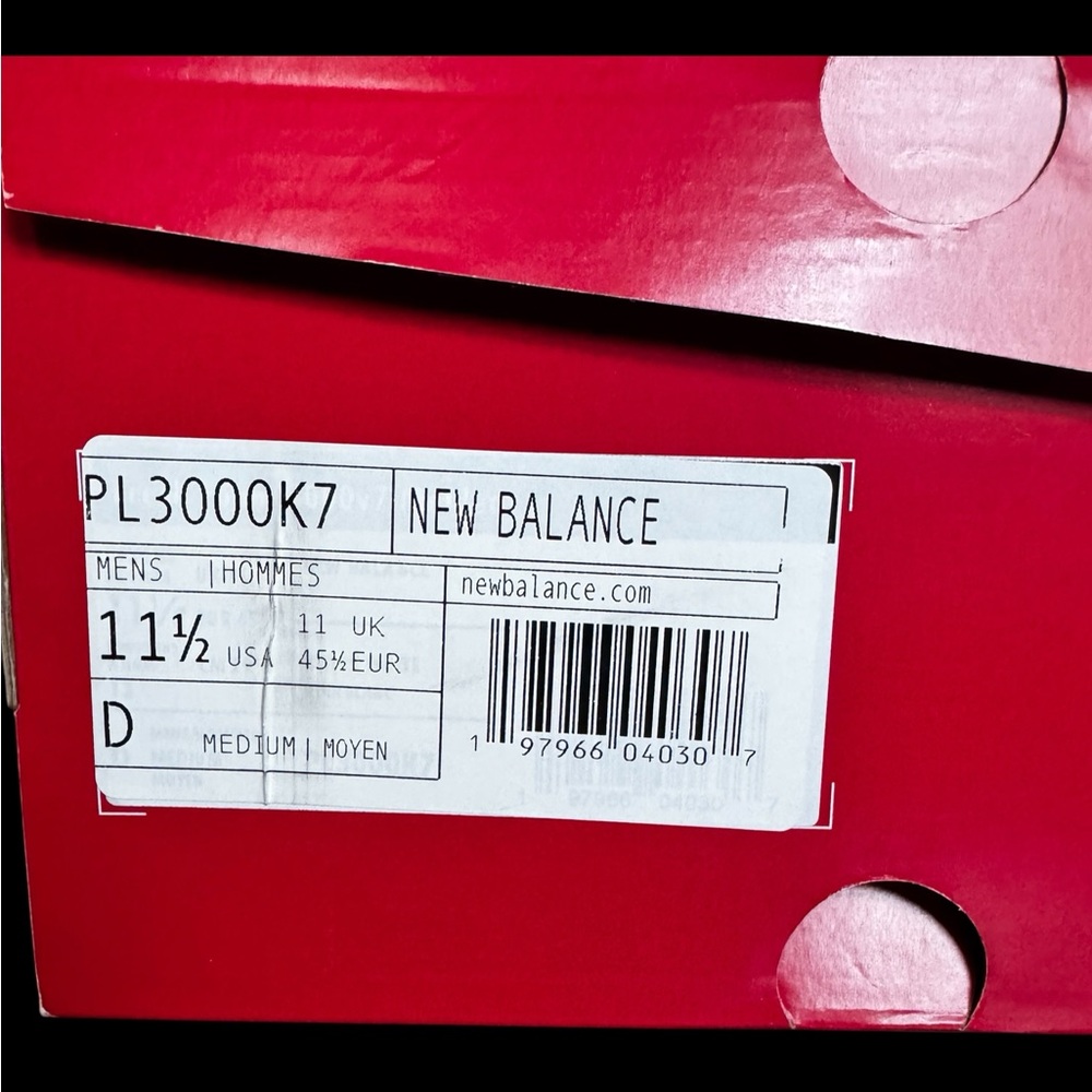 New Balance 3000v7 Fresh Foam Baseball Cleats Men 11.5D PL300K7 White Black NIB - Picture 11 of 12